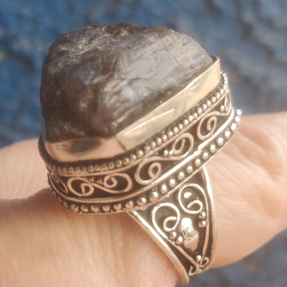 New Rough Tourmaline 925 Silver Ring. - Picture 2 of 16